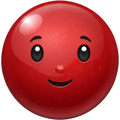 glitter bolinha vermelha pequena emoji