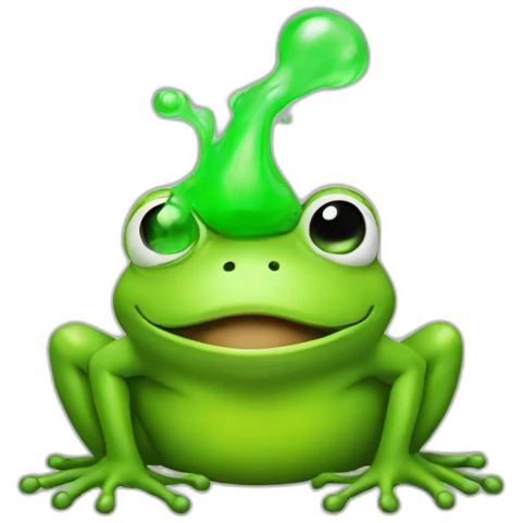 farting frog with green gas behind emoji