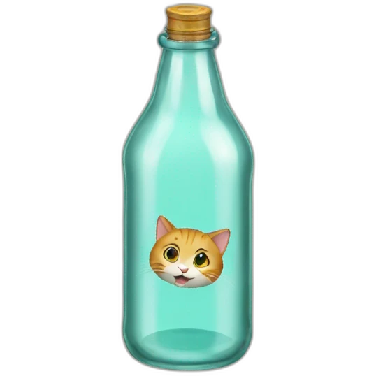 Cat drinking in a bottle emoji