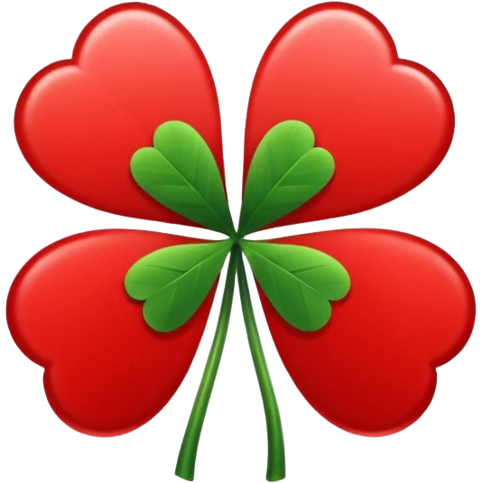 Un trébol de cinco hojas entre rojo y negro  emoji