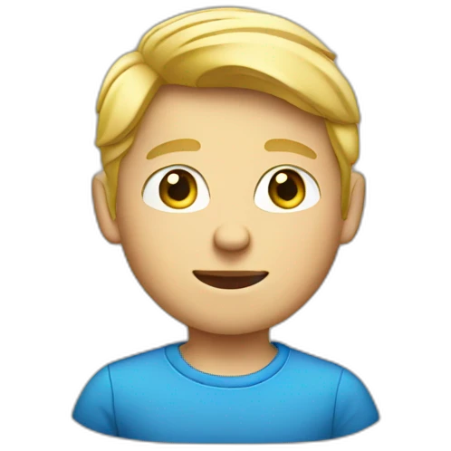 blonde boy in blue shirt iPhone emoji