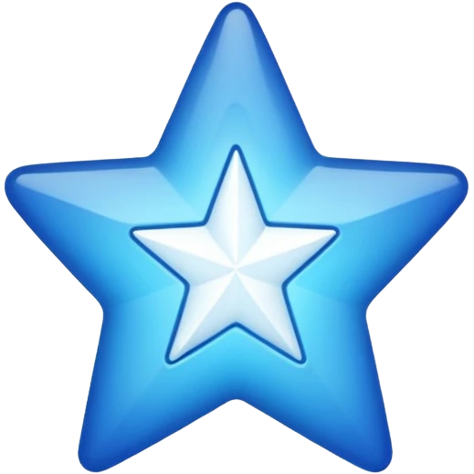Create a verified badge a blue star with a white verified sign in middle emoji