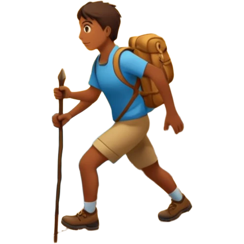 
una mezcla de sol + montaña + caminante estilo petroglifo con un espiral tipo energía ancestral emoji