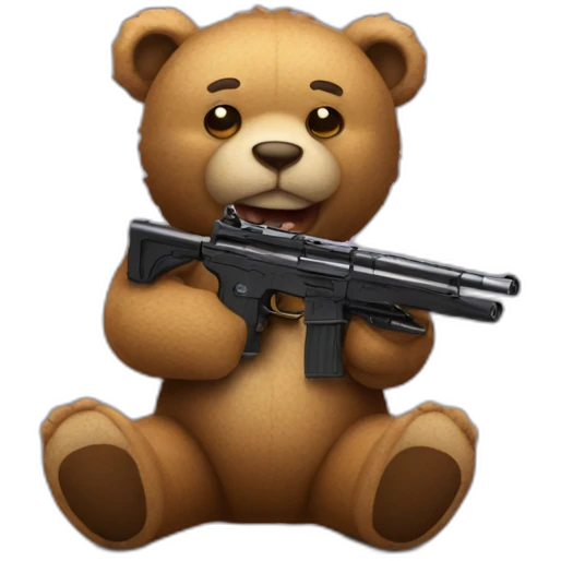 Teddy bear with a gun emoji