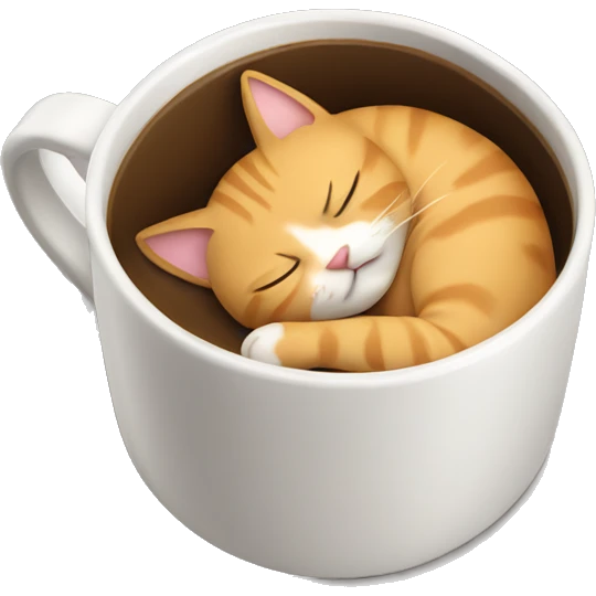 Cat sleeping in a mug emoji