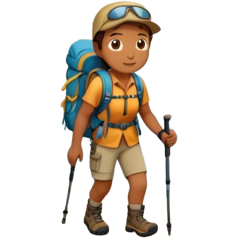 Muslim hiking huge mountain emoji