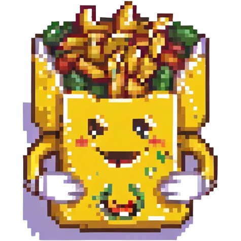 smiley face holding fries emoji