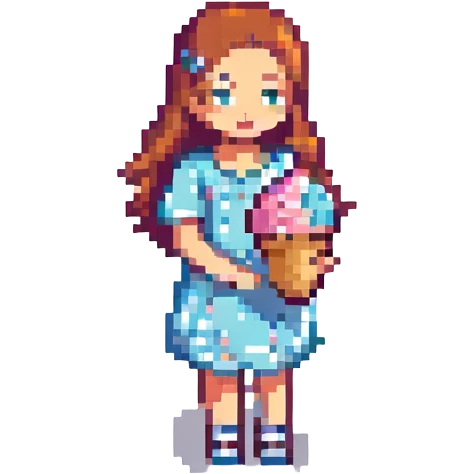 a girl with ice cream emoji