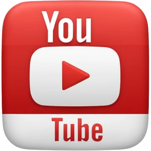 YouTube logo, modern and sleek emoji