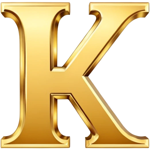 La lettre K en or emoji