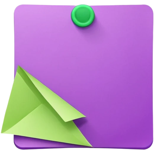 purple post-it note with green checkmark emoji