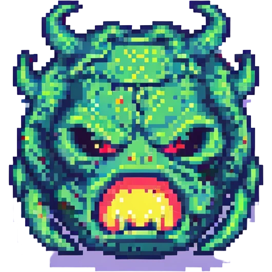 angry slime monster pixel art emoji