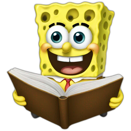 SpongeBob reading emoji