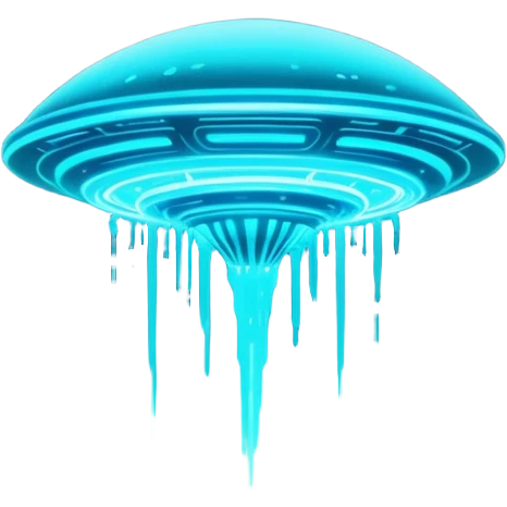 extraterrestrial futuristic otherworldly cyan bioluminescent neon-glowing aesthetic scenery emoji