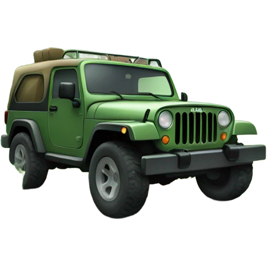 jeep passing through the forest emoji