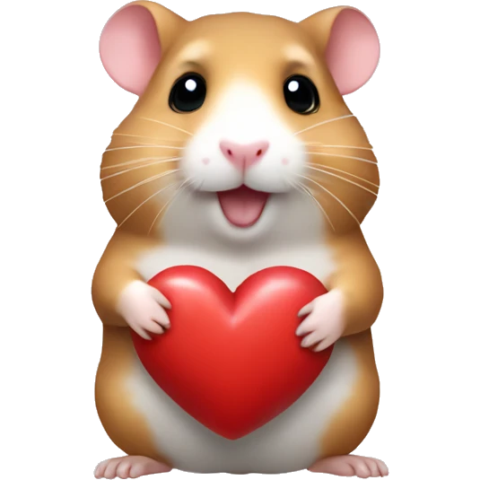 A hamster with a heart in its paws emoji