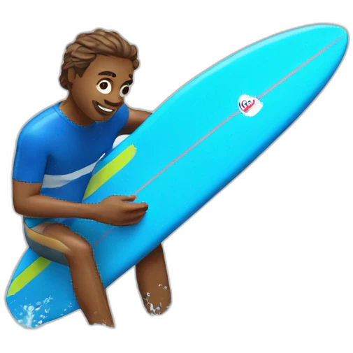 surfing while drinking fiji water emoji