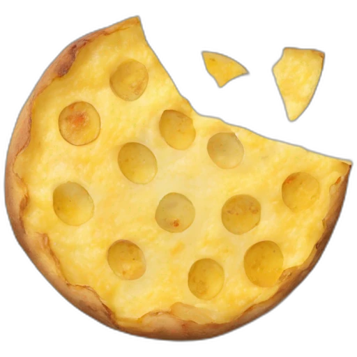 spanish round potato omelette from a top persective and missing a cuña emoji