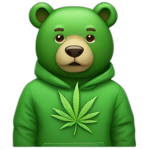 Cannabis bear emoji