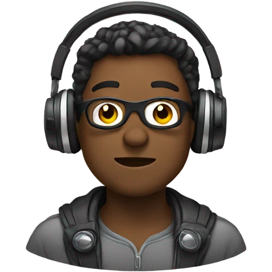 Superhero wearing headphones  emoji