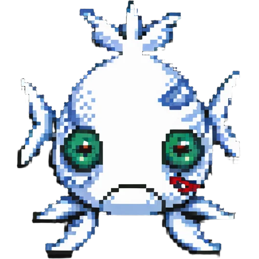 cartoon fish head with crossed-out X eyes and a bone sticking out, no body emoji