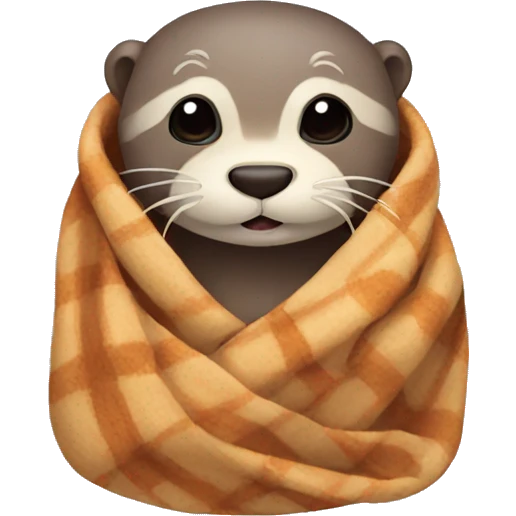 otter cozy in blanket emoji