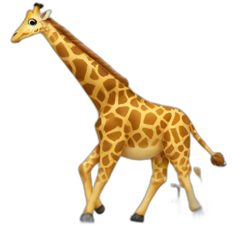 a giraffe in jeans jumping over a bridge emoji