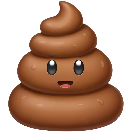 Brown poop stool without a face emoji