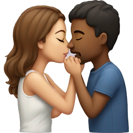Cute couple kissing emoji