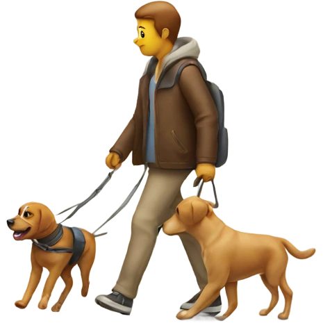 Dog walking a human emoji