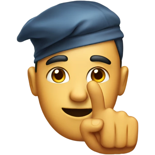 An emoji with an important look with a finger up emoji