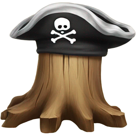 tree stump with a pirate hat emoji