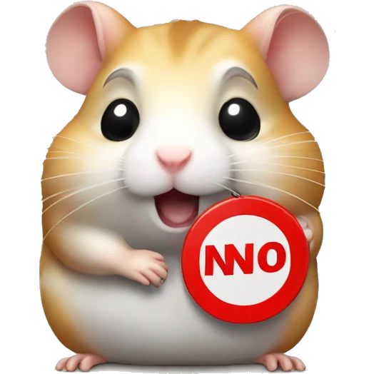 hamster holding a 'no entry' sign emoji