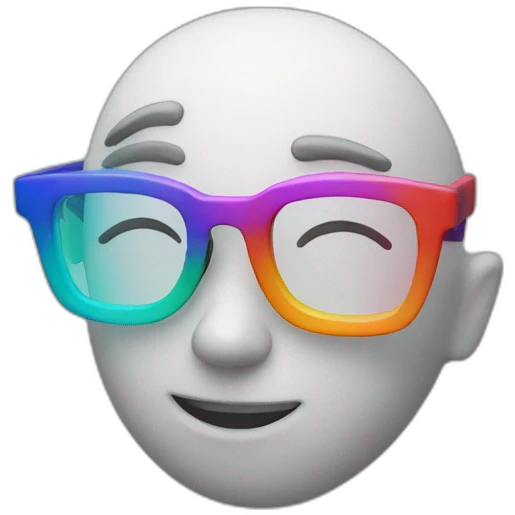 glasses alone 3D colors emoji