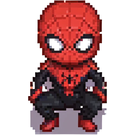 Miles Morales as Spider-Man, pixel art style emoji