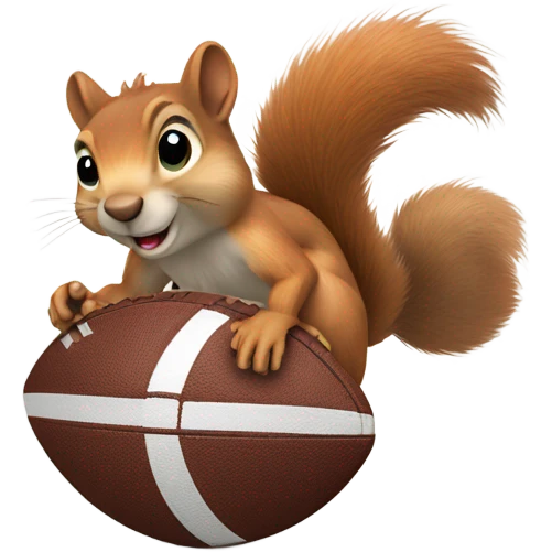 Squirrel holding a football emoji