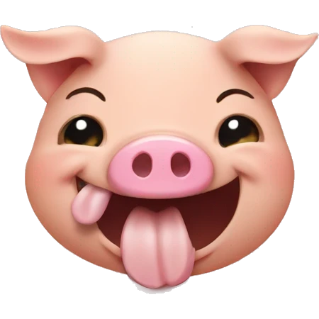 Laugh with pig emoji
