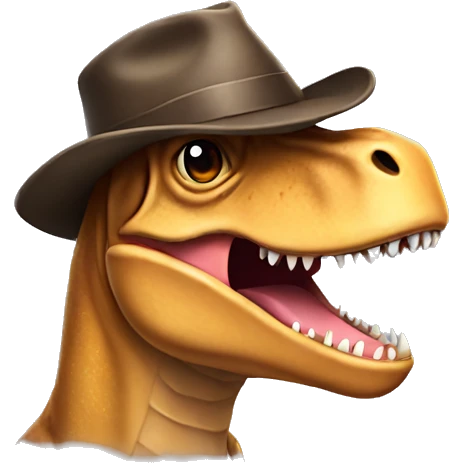 Trex with hat emoji