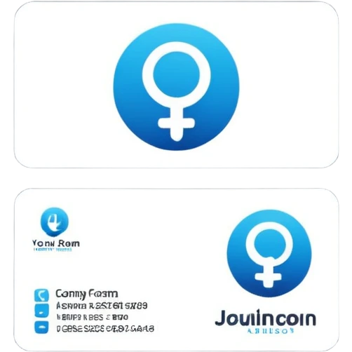business card with a logo symbol emoji