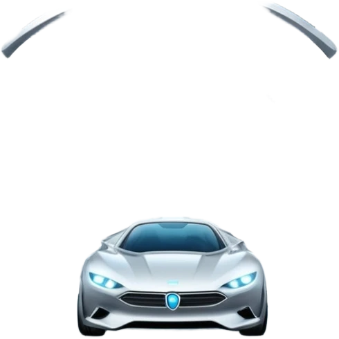 Flying cars zoom through luminous skyways emoji