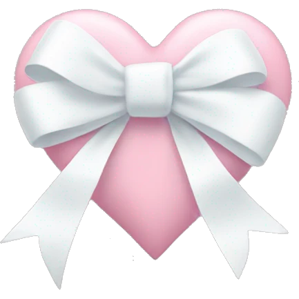 Pastel pink heart with white bow emoji