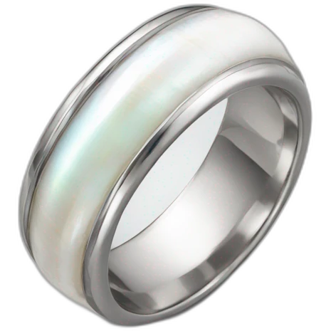 silver ring with white shell emoji