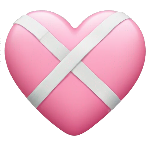 Pink heart with a bandage emoji