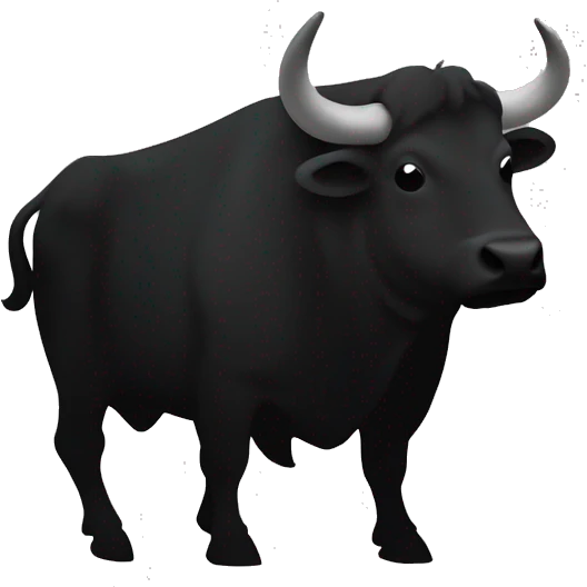 La silhouette du symbole du taureau espagnol en noir  emoji