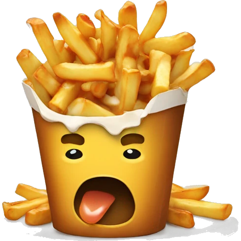 Poutine qui mange une poutine emoji