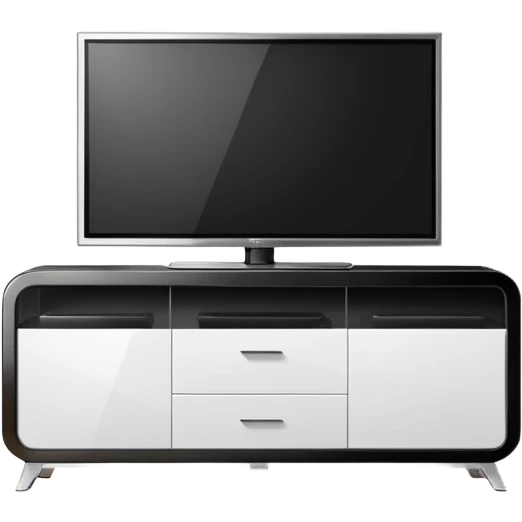 modern tv standing on a super luxurious white cupboard emoji