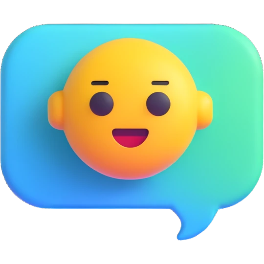 futuristic and trendy AI chatbot emoji, speech bubble with digital pixel effect, modern look emoji