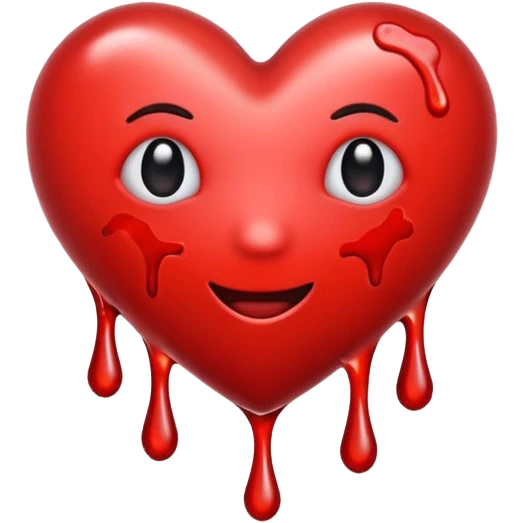 Bloody red emoji heart emoji