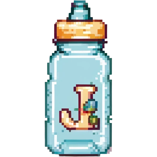 baby bottle with letter J monogram emoji