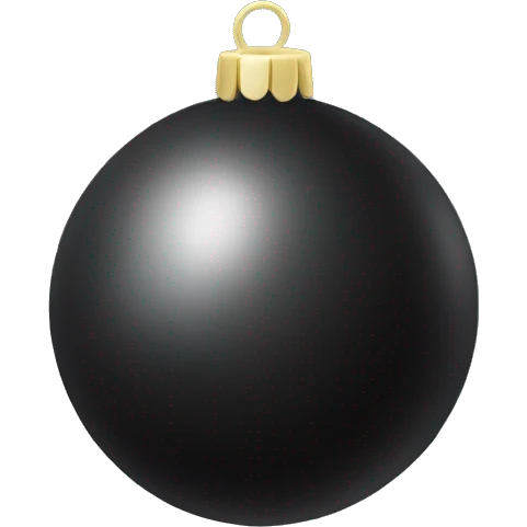 Christmas tree toy in the form of a ball black emoji